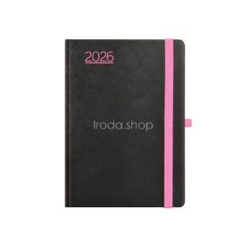   Naptár, tervező, B6, heti, TOPTIMER, "Nero", fekete-pink