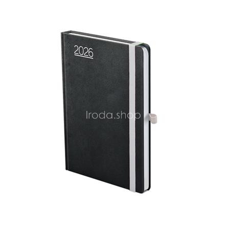 Naptár, tervező, B6, heti, TOPTIMER, "Nero", fekete-szürke