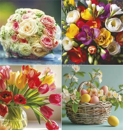 Naptár, fali, TOPTIMER "Virágcsokrok"