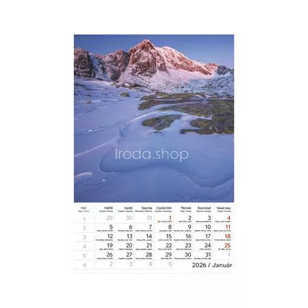 Naptár, fali, TOPTIMER "Hegyek"