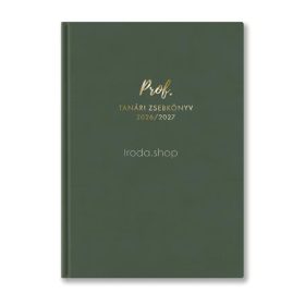   Tanári zsebkönyv, 2026/2027 tanév, A5, heti, TOPTIMER, sötét olívazöld