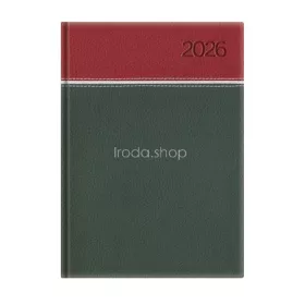   Naptár, tervező, A5, napi, TOPTIMER, "Young", bordó-fehér-zöld