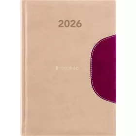   Naptár, tervező, A5, napi, DAYLINER "Memphis", bézs-padlizsán