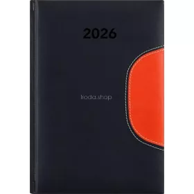   Naptár, tervező, A5, napi, DAYLINER "Memphis", fekete-narancs