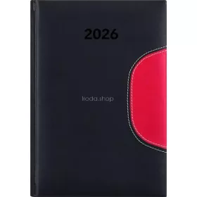  Naptár, tervező, A5, napi, DAYLINER "Memphis", fekete-piros