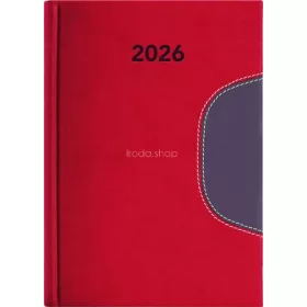   Naptár, tervező, A5, napi, DAYLINER "Memphis", piros-szürke