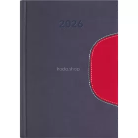   Naptár, tervező, A5, napi, DAYLINER "Memphis", szürke-piros