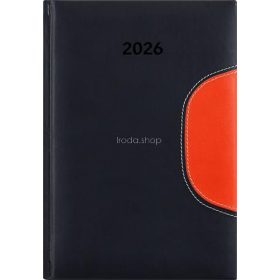   Naptár, tervező, B5, heti, DAYLINER "Memphis", fekete-narancs