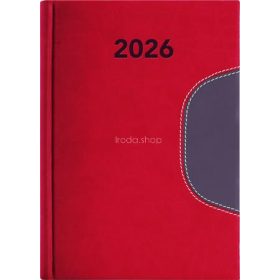   Naptár, tervező, B6, heti, DAYLINER "Memphis", piros-szürke