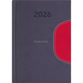   Naptár, tervező, B6, heti, DAYLINER "Memphis", szürke-piros