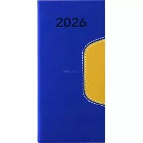   Zsebnaptár, fekvő elrendezésű, DAYLINER, "Memphis", kék-sárga