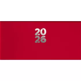   Zsebnaptár, fekvő elrendezésű, DAYLINER, "Pannon", piros