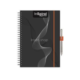   Naptár, tervező, A5, heti, DAYLINER, "InSpiral", fekete-narancs