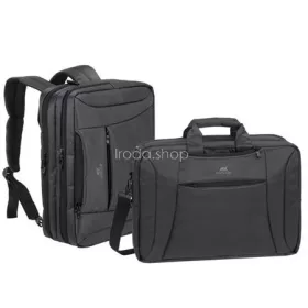   Notebook táska, hátizsákká alakítható, 16", RIVACASE "Central 8290", fekete