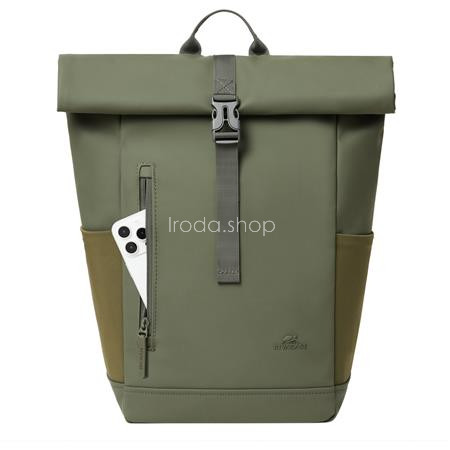 Notebook hátizsák, 14", 17L, rolltop, RIVACASE "Eden ECO 7826", olivazöld