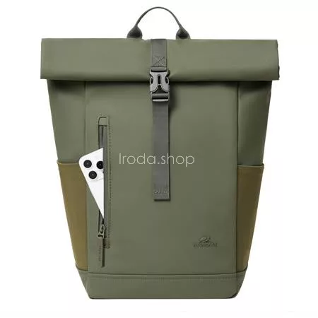 Notebook hátizsák, 14", 17L, rolltop, RIVACASE "Eden ECO 7826", olivazöld