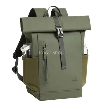 Notebook hátizsák, 14", 17L, rolltop, RIVACASE "Eden ECO 7826", olivazöld