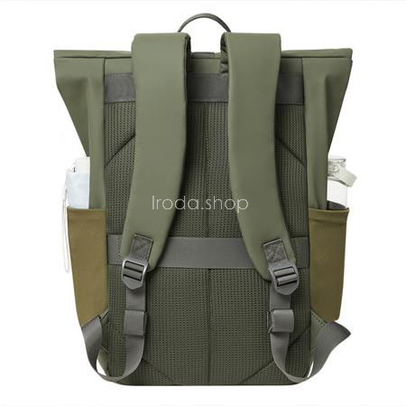 Notebook hátizsák, 14", 17L, rolltop, RIVACASE "Eden ECO 7826", olivazöld