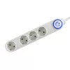 Home NV 04TK/WH talpkapcsolós elosztó világító kapcsolóval, 1,5 m, H05VV-F 3G1,0 mm2 kábel, 4 aljzat gyermekvédelemmel, max. 3500W, fehér
