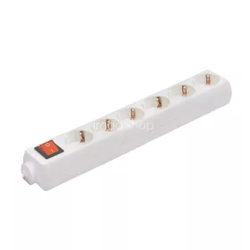   Home NV 06K hálózati elosztó, szerelhető, 6 gyermekvédelemmel ellátott kapcsolós aljzat, max. 3500W, fehér