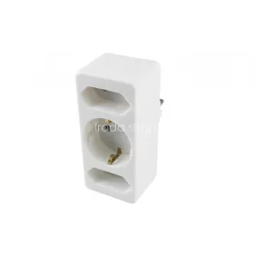   Home NV 13/WH hálózati elosztó, 3 aljzat, 1 védőérintkezős aljzat (max. 3500W), 2 EURO aljzat (max. 500W), fehér