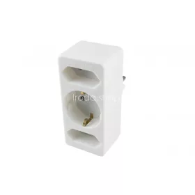   Home NV 13/WH hálózati elosztó, 3 aljzat, 1 védőérintkezős aljzat (max. 3500W), 2 EURO aljzat (max. 500W), fehér
