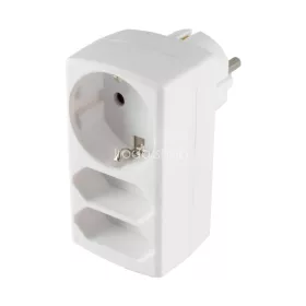   Home NV 131/WH hálózati elosztó, 3 aljzat, 2 EURO aljzat, 1 védőérintkezős aljzat (max. 3680W), fehér