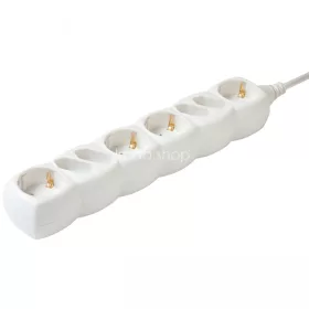   Home NV 18/WH hálózati elosztó, 1,5 m, H05VV-F 3G1,0 mm2 kábel, IP 20 kivitel, 4 védőérintkezős és 4 euro aljzat, max. 3500W, fehér