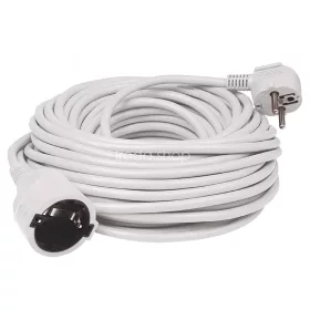   Home NV 2-20/WH/1,5 hosszabító, 20 m, H05VV-F 3G1,5 mm2 kábel, IP 20 kivitel, 250V~/16A/3680W, pipa alakú dugó és egyenes lengő aljzat, fehér színű