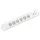 Home NVT 06K USB/WH túlfeszültség védett hálózati elosztó, 1,4 m, kapcsolós, H05VV-F 3G1,5 mm2 kábel, 6 aljzat, max. 3680W, falra akasztható, USB töltőaljzatok