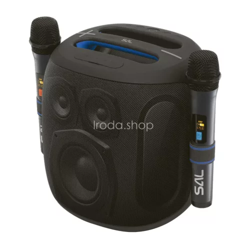 SAL PARCUBE boombox, 100 W, 2db vezeték nélküli mikrofon, 5db hangszóró, LED fényeffekt, IPX5 védelem, Bluetooth
