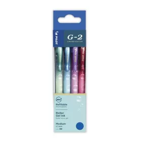   Zseléstoll készlet, 0,32 mm, nyomógombos, PILOT "G-2 Bubble", kék, 4 különböző minta