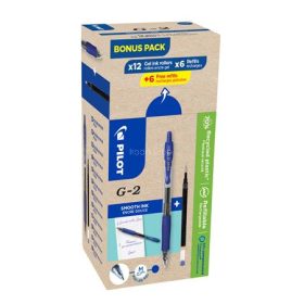   Zseléstoll, 0,32 mm, nyomógombos, PILOT "G-2, Bonus Pack", kék + betét