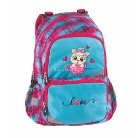   Hátizsák, anatómiai, PULSE "Anatomic Kitty Love", világoskék-rózsaszín