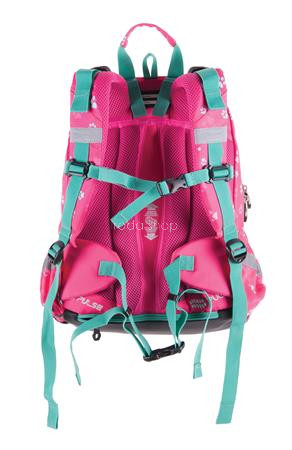 Hátizsák, anatómiai, PULSE "Anatomic Miu Mrrr", zöld-rózsaszín