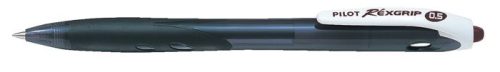 Golyóstoll, 0,18 mm, nyomógombos, PILOT "Rexgrip EF", fekete