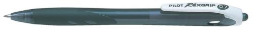 Golyóstoll, 0,22 mm, nyomógombos, PILOT "Rexgrip", fekete