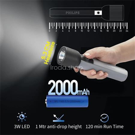 Elemlámpa, LED, újratölthető, PHILIPS