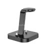 Univerzális töltő állomás 3in1, 1 x Qi Wireless, 2 x Lightning, 10.5W, asztali tartó, Hoco CW43, fekete