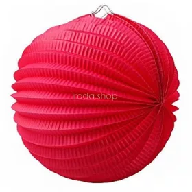 Lampion, kerek, 22 cm, piros