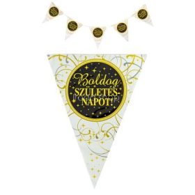   Zászló, 3,6 m, műanyag, "Boldog Szülinapot", elegáns