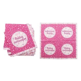   Szalvéta, 3 rétegű, 33x33 cm, "Boldog Születésnapot", rózsaszín