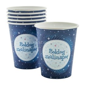 Pohár, papír, "Boldog Születésnapot", kék