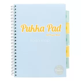   Spirálfüzet, A4, vonalas, 100 lap, PUKKA PAD "Pastel project book", vegyes szín
