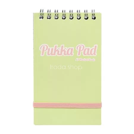 Jegyzetfüzet, spirálozott, A7, vonalas, 50 lap, PUKKA PAD "Pastel", vegyes színek