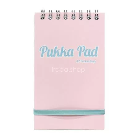 Jegyzetfüzet, spirálozott, A7, vonalas, 50 lap, PUKKA PAD "Pastel", vegyes színek