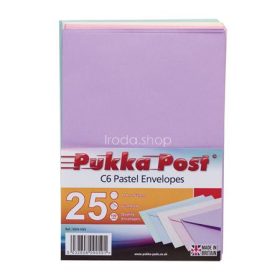   Boríték, C6, enyvezett, PUKKA PAD "Pastel", vegyes színek