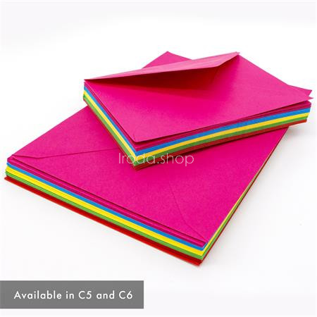 Boríték, C6, enyvezett, PUKKA PAD "Bright", vegyes színek