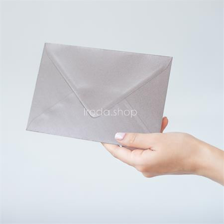 Boríték, C6, enyvezett, PUKKA PAD "Silver", ezüst