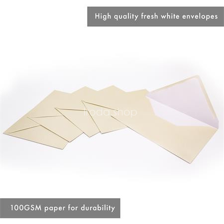 Boríték, C6, enyvezett, PUKKA PAD "Fresh White", elefántcsont fehér